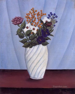 bouquet of flowers 1909 Henri Rousseau floral decoration Oil Paintings